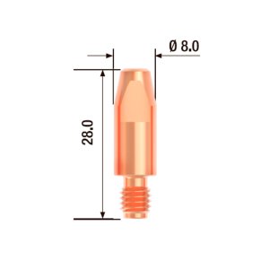 FUBAG Контактный наконечник M6х28 мм ECU D=0.9 мм (25 шт.) в Иркутске фото