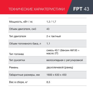 Бензиновый триммер FUBAG FPT 43 в Иркутске фото