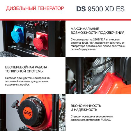 FUBAG Дизельный генератор (одно- и трехфазный) с электростартером DS 9500 XD ES в Иркутске фото