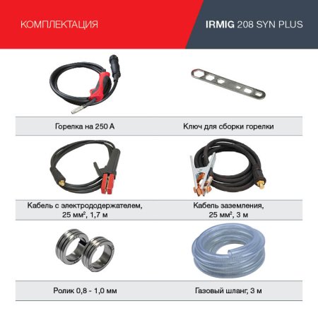 FUBAG Сварочный полуавтомат IRMIG 208 SYN PLUS c горелкой FB 250 3m в Иркутске фото