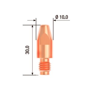 FUBAG Контактный наконечник M8х30 мм ECU D=1.4 мм (10 шт.) в Иркутске фото