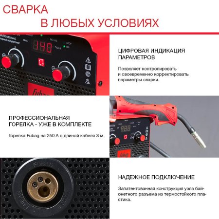 Полуавтомат сварочный FUBAG IRMIG 180 SYN с горелкой 250 А 3 м в комплекте в Иркутске фото